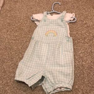 Mint romper overalls